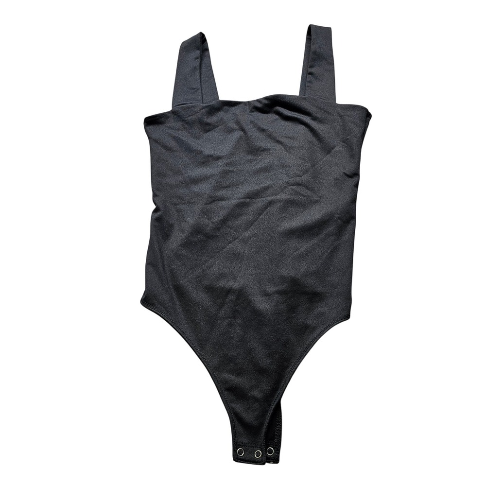 Abercrombie & Fitch Bodysuit Womens Medium Black Soft A&F Collection Square Neck